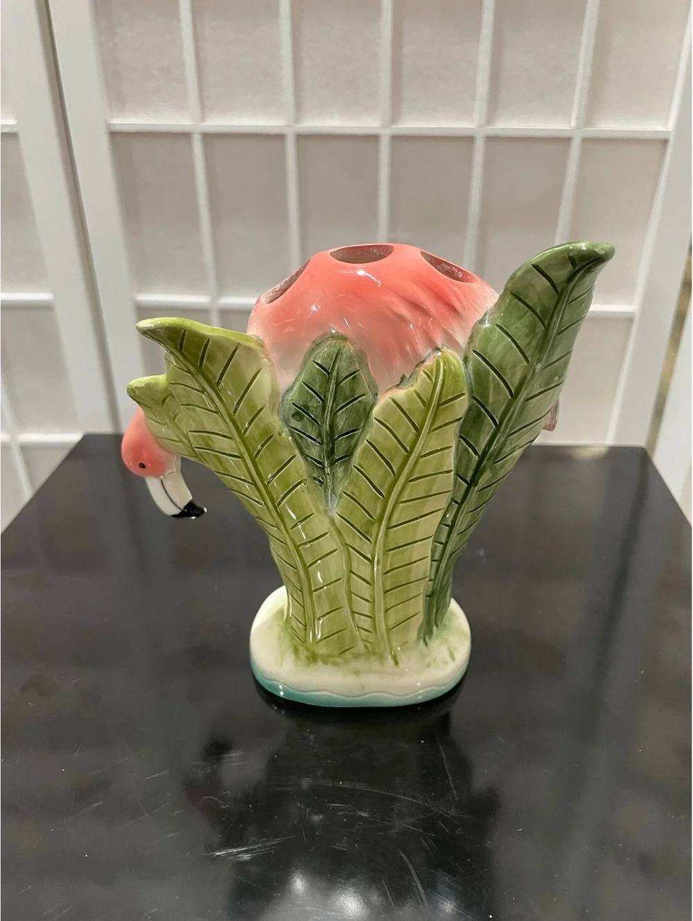 Vintage Ceramic Flamingo Toothbrush Holder